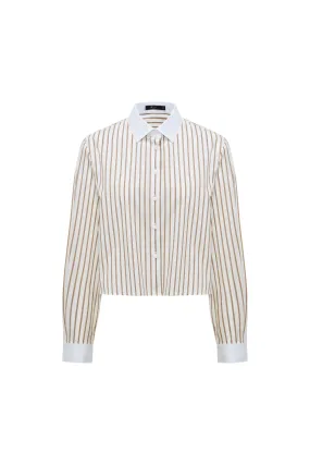 Cropped Stripe Poplin Shirt