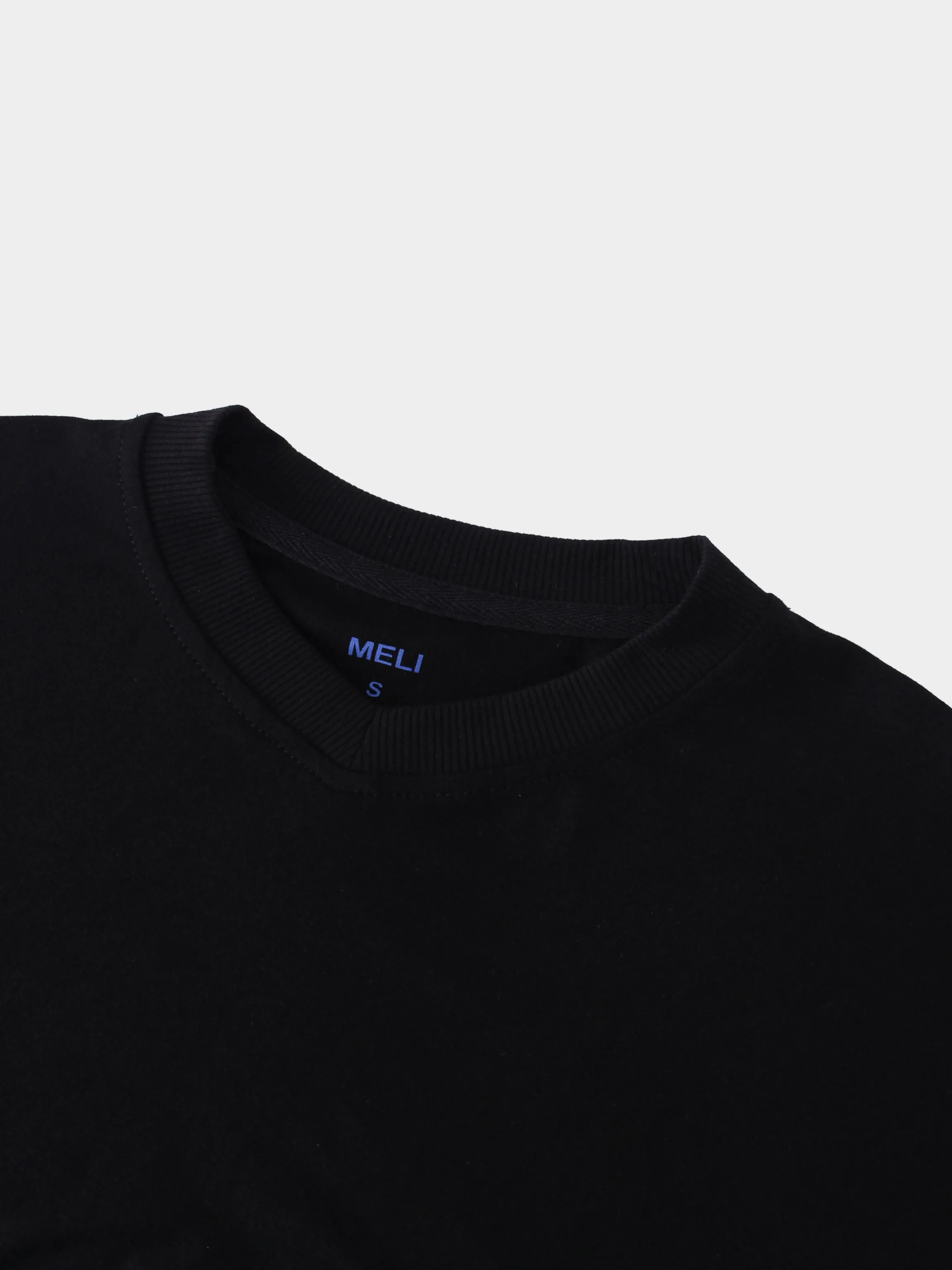 CROPPED TEE-BLACK