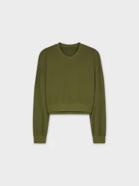 CROPPED TEE-OLIVE