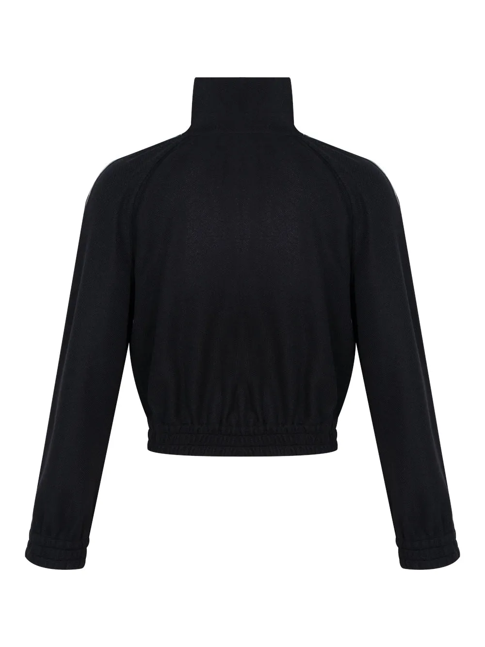 Cropped Track Jacket With Logo Tape In Pique (Black)