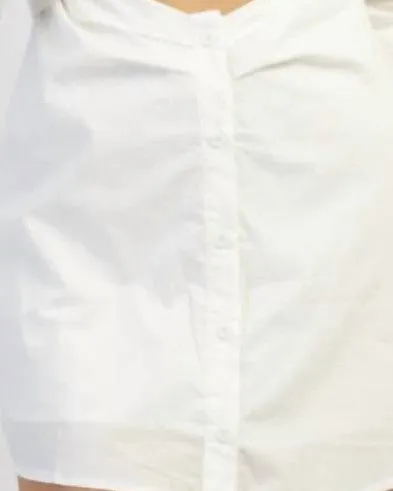 Danni Cutout Poplin Shirt Dress In White | White