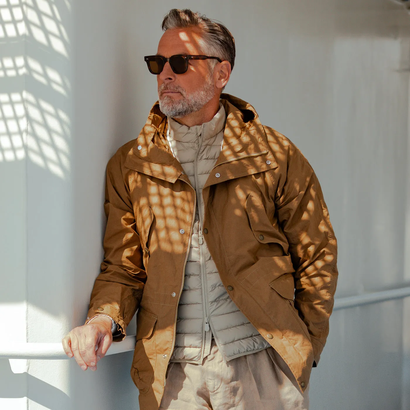 Dark Tan Cotton Canvas All Season Coat