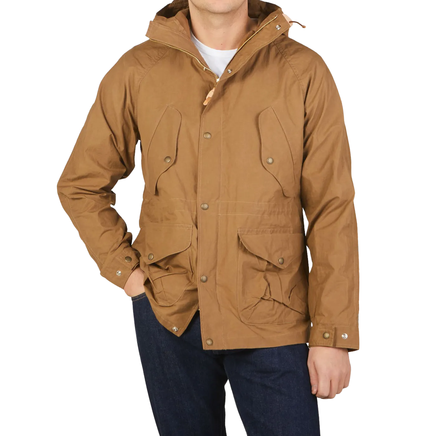 Dark Tan Cotton Canvas All Season Coat
