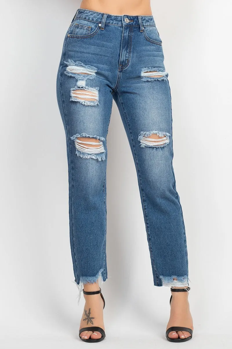 Distressed Denim Jeans