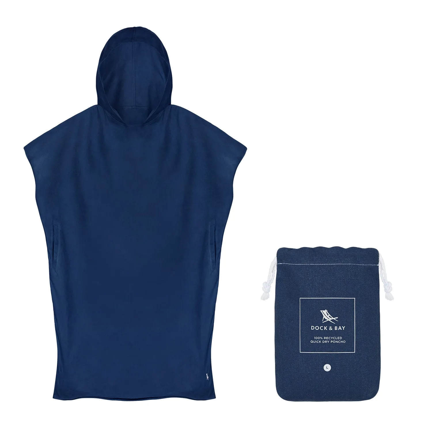 Dock & Bay Adult Poncho - Classic - Yosemite Navy - Customized Embroidery Personalized for You