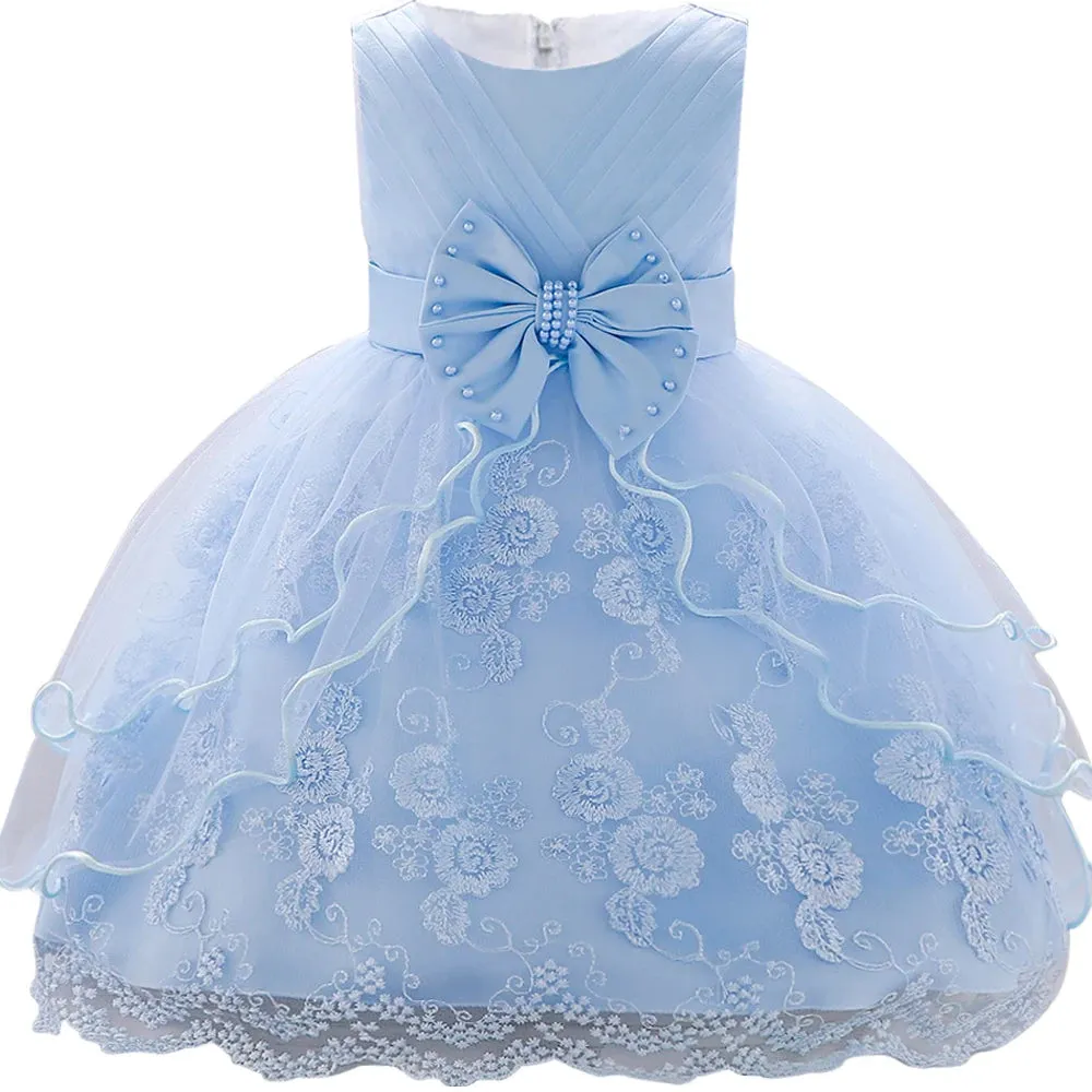 Elegant Pearl Bow Dress
