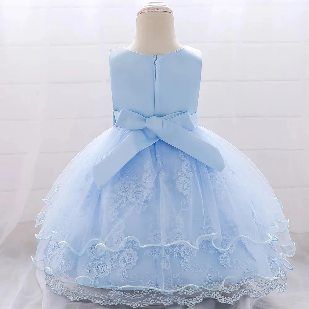 Elegant Pearl Bow Dress