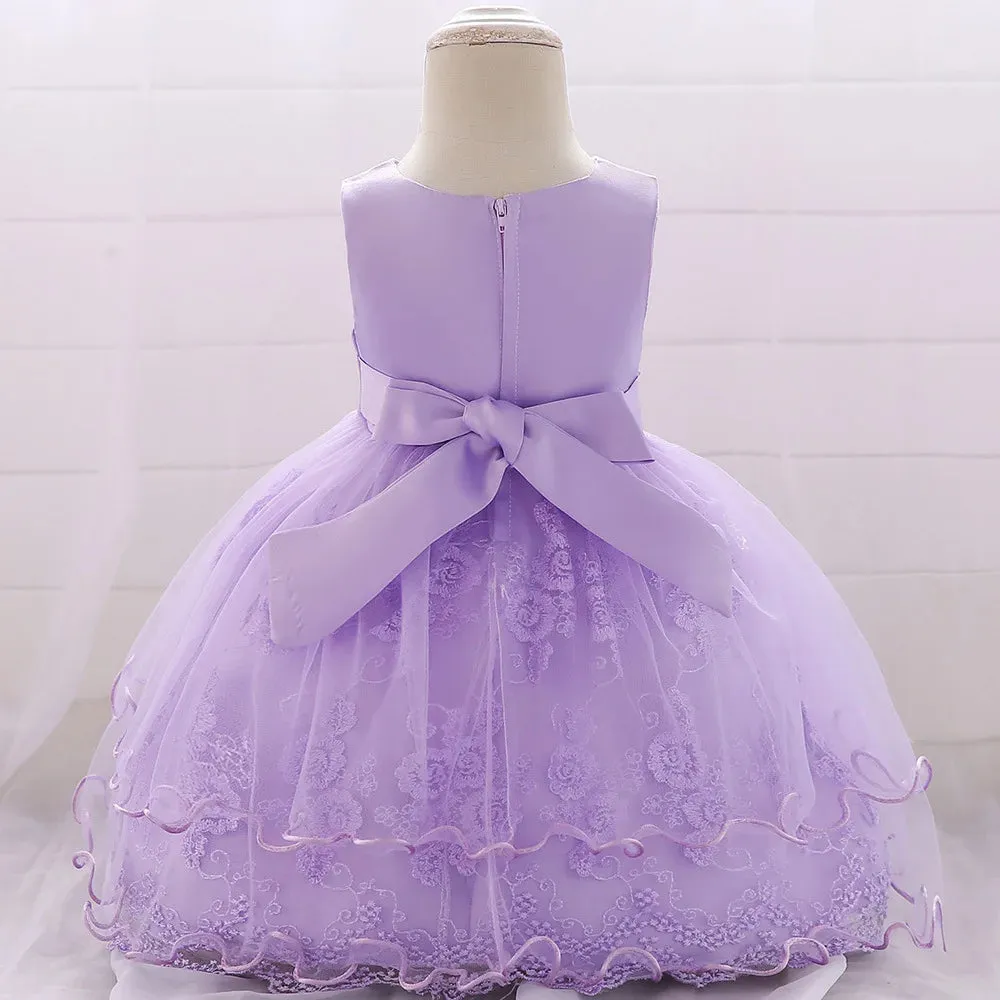 Elegant Pearl Bow Dress