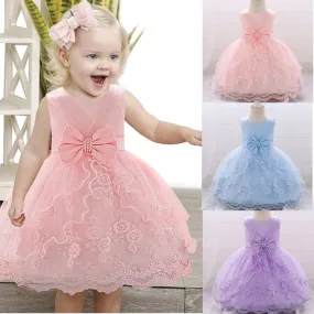 Elegant Pearl Bow Dress