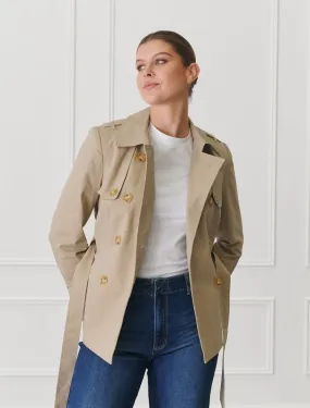 Ella Cropped Trench Coat Stone