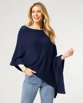 Elowen Lightweight Poncho - Navy
