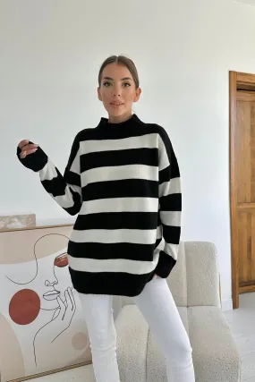 ELS Striped Knit Sweater - Black - Tezonapa