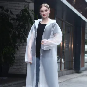Fashion Men Women Thicken EVA Transparent Raincoat Poncho Portable Lightweight Rain Coat Jacket Travel Waterproof Adult Rainware