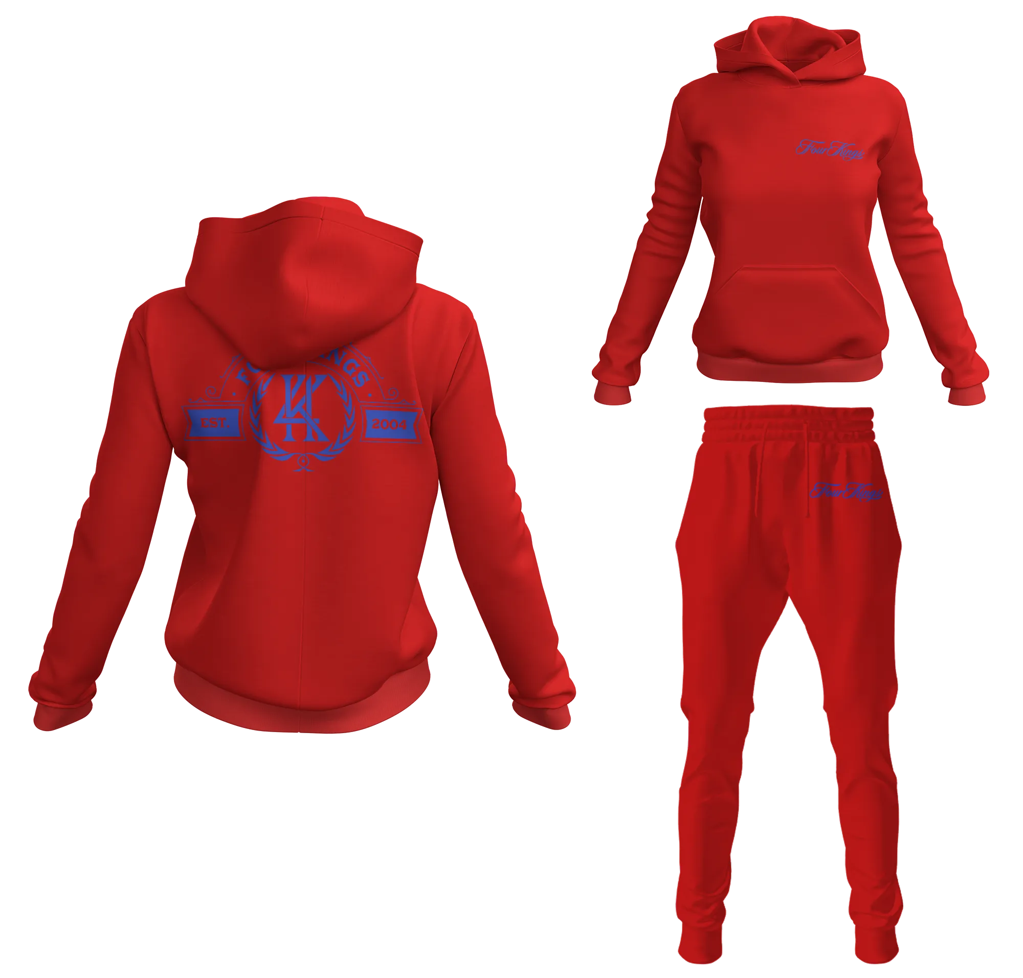 Four Kings Women's V1 Pullover Sweatsuit (Red)