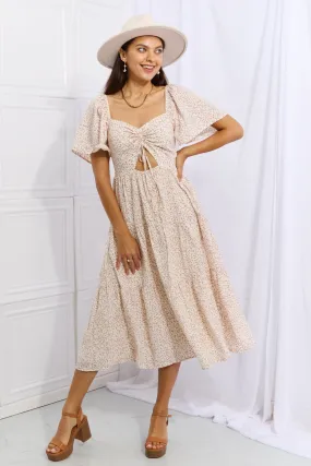 Full Size Floral Tiered Ruffle Summer Beach Midi Dress