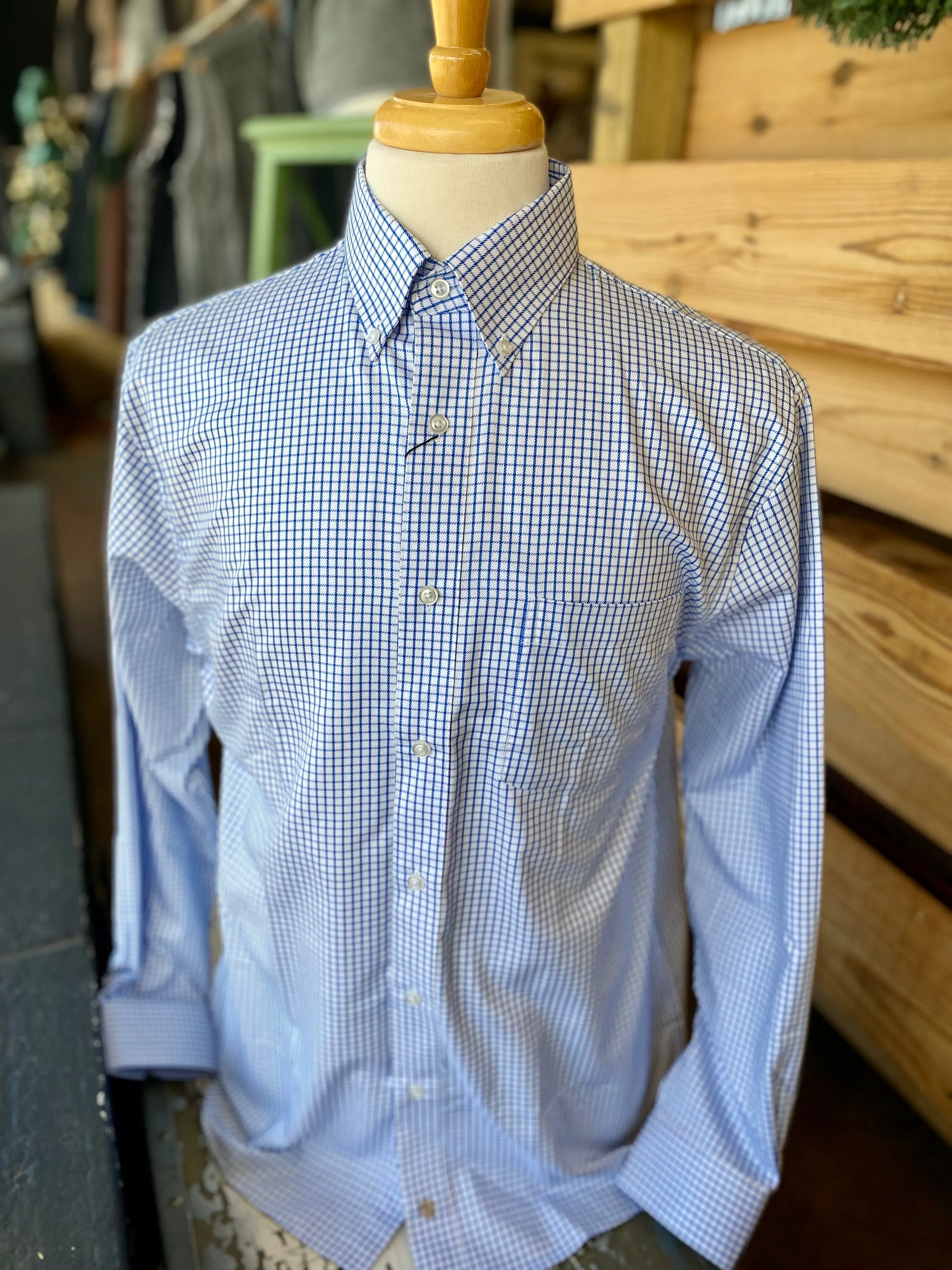 FX FUSION LONG SLEEVE BUTTON DOWN TWILL BLUE
