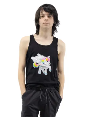 Glitter Unicorn Patch Tank Top UNISEX