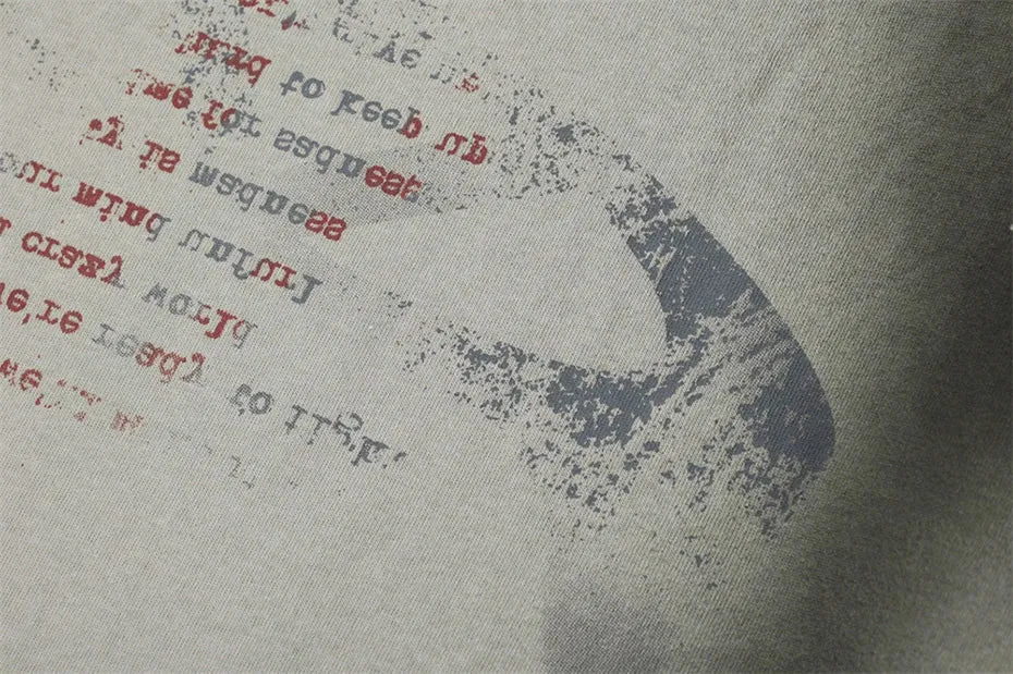 Gradient Wash Oversized Cotton T-Shirt with Letter Print