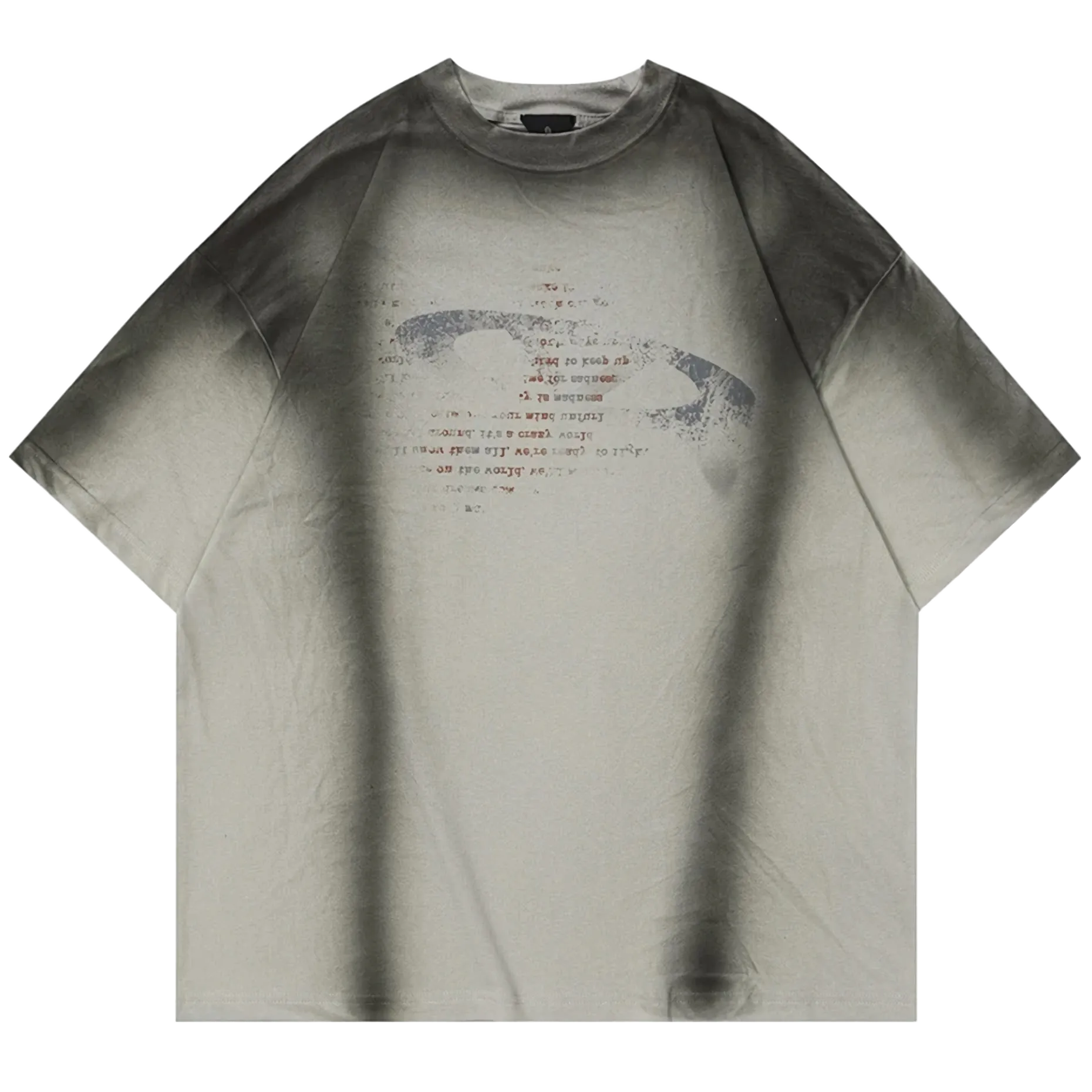 Gradient Wash Oversized Cotton T-Shirt with Letter Print