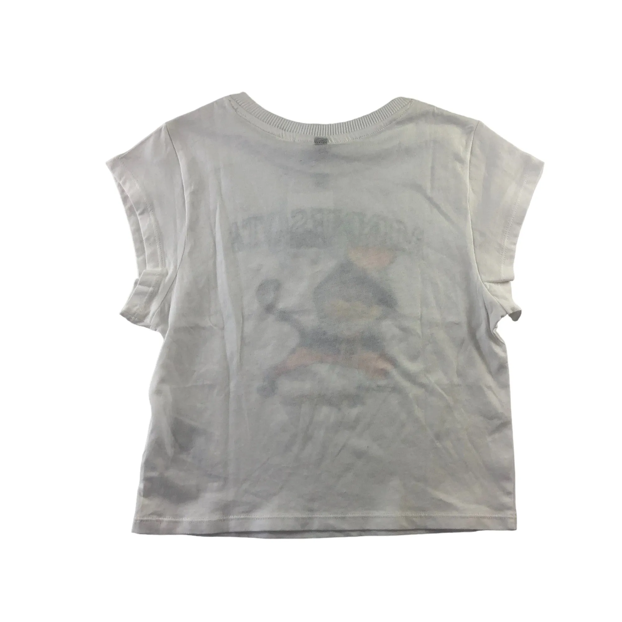 H&M t-shirt womens size S white cropped Minnesota Chipmunks cotton