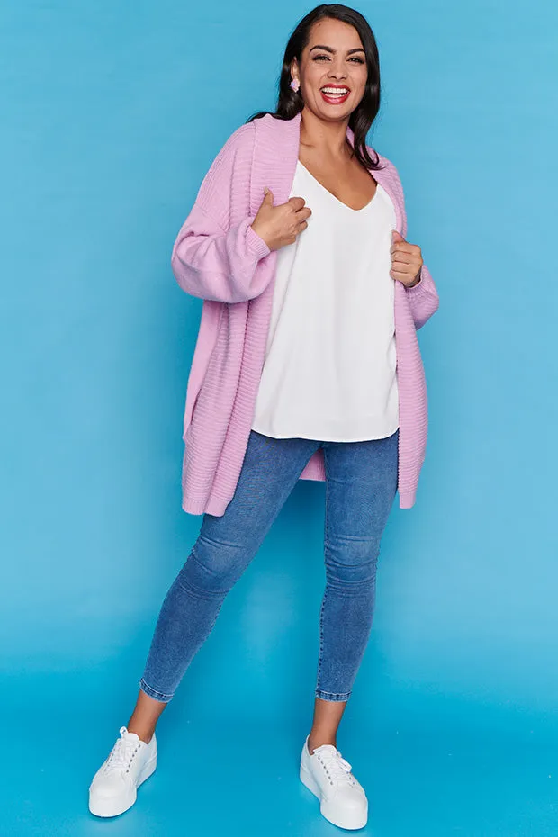 Helena Lilac Knit Cardi