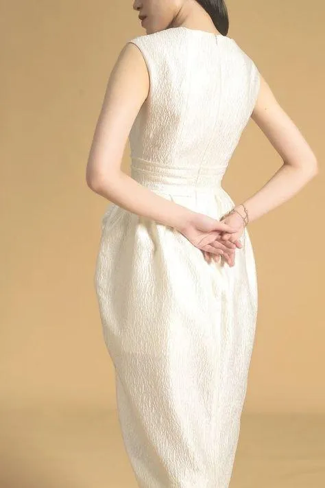 High end jacquard tulip midi dress- Tulia