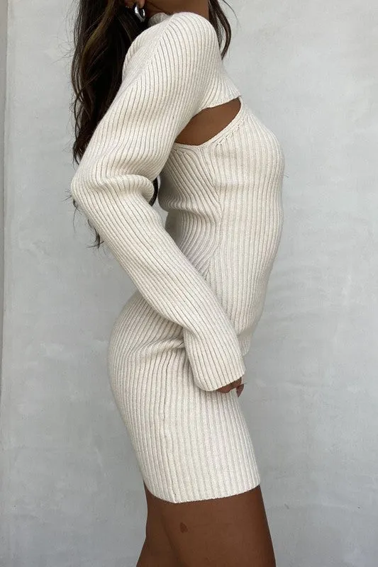 High Neck Sweater Dress