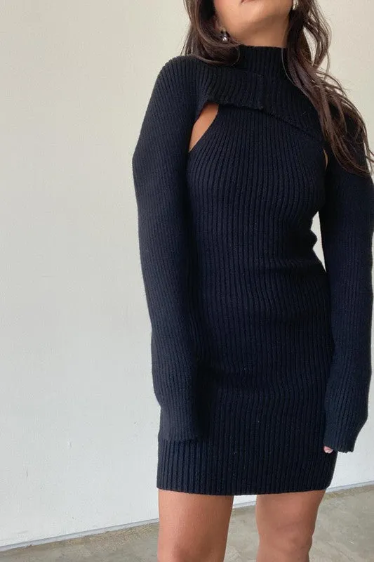High Neck Sweater Dress