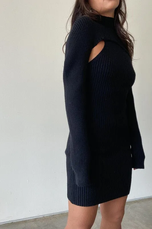 High Neck Sweater Dress
