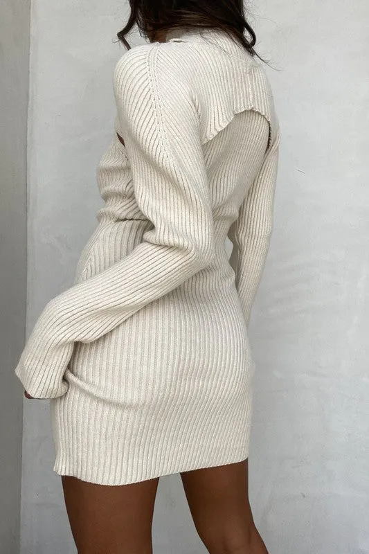 High Neck Sweater Dress