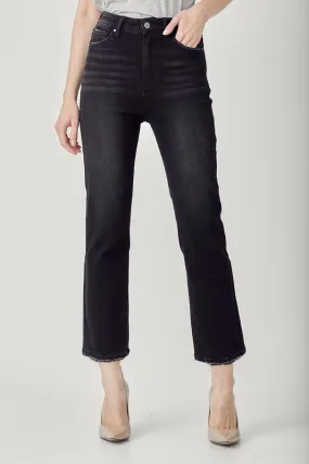 High Rise Crop Straight Jeans