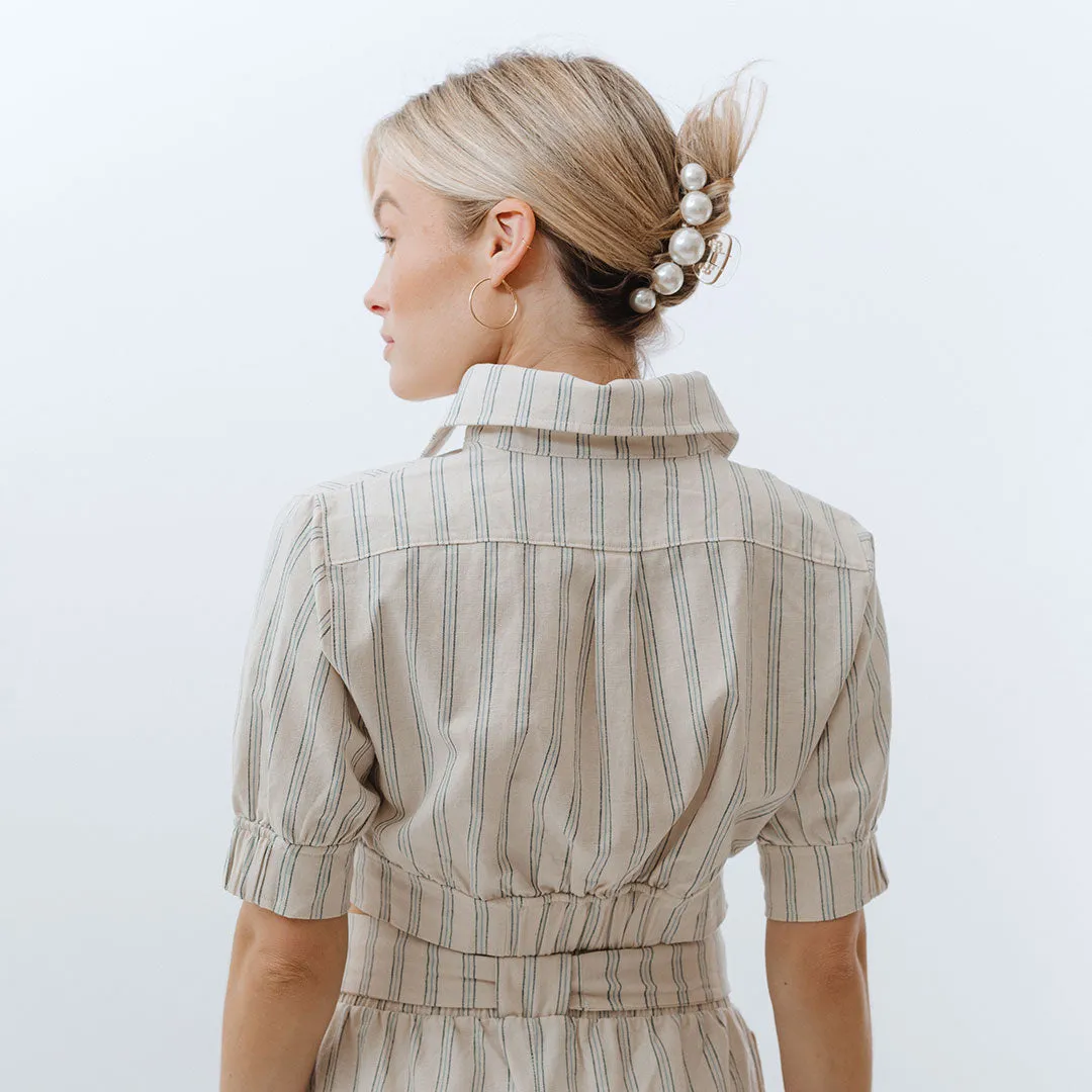 High Seas Buttoned Crop