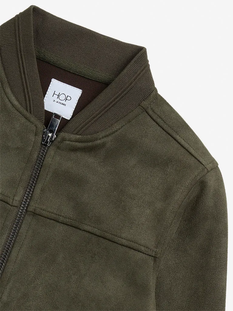 HOP Kids Olive Faux-Suede Jacket