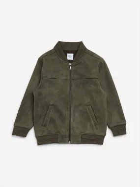 HOP Kids Olive Faux-Suede Jacket