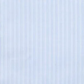 Ice Blue Ground Jacquard Weave with Double Blue Hairline Stripes Classic Custom Shirt 100c 120/2*50 Sas727a