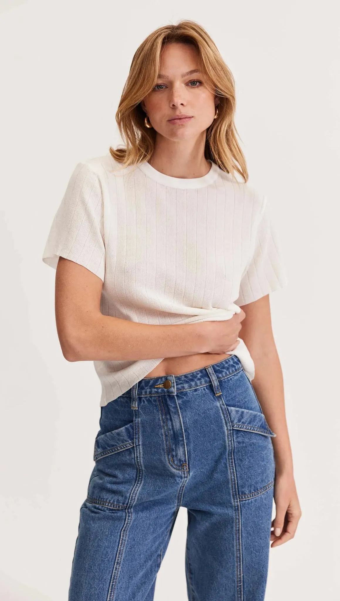 Idol Fine Knit Tee - White
