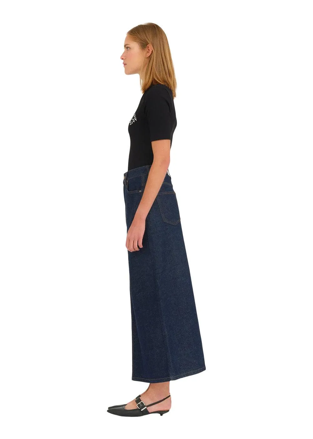 IVY-Zoe Maxi Skirt Wash Dark Daytona - Denim Blue