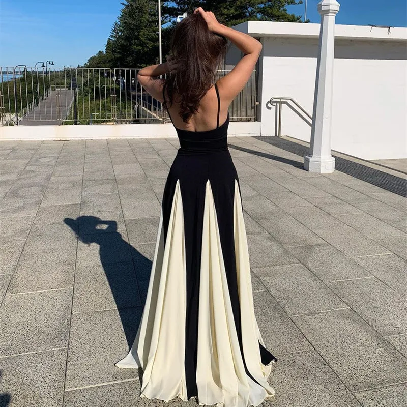 Jane Spaghetti Strap Frill Hem Maxi Dress