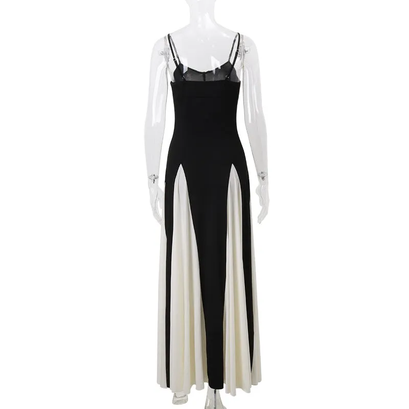 Jane Spaghetti Strap Frill Hem Maxi Dress