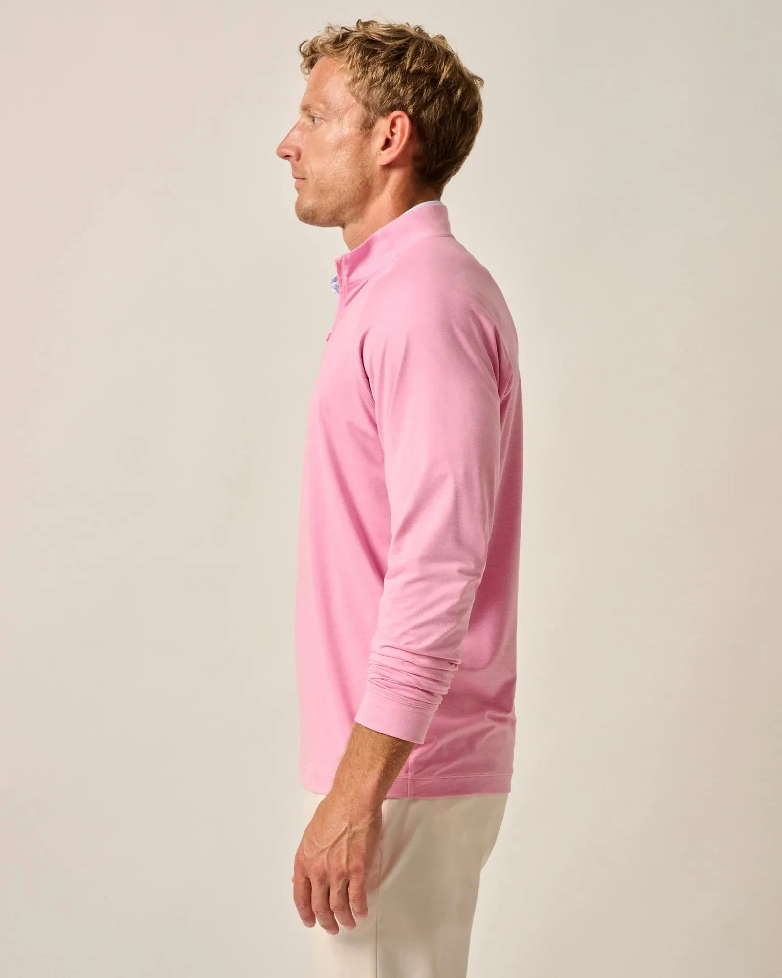 Johnnie-O Freeborne Performance 1/4 Zip Pullover Sweater - Porto Pink