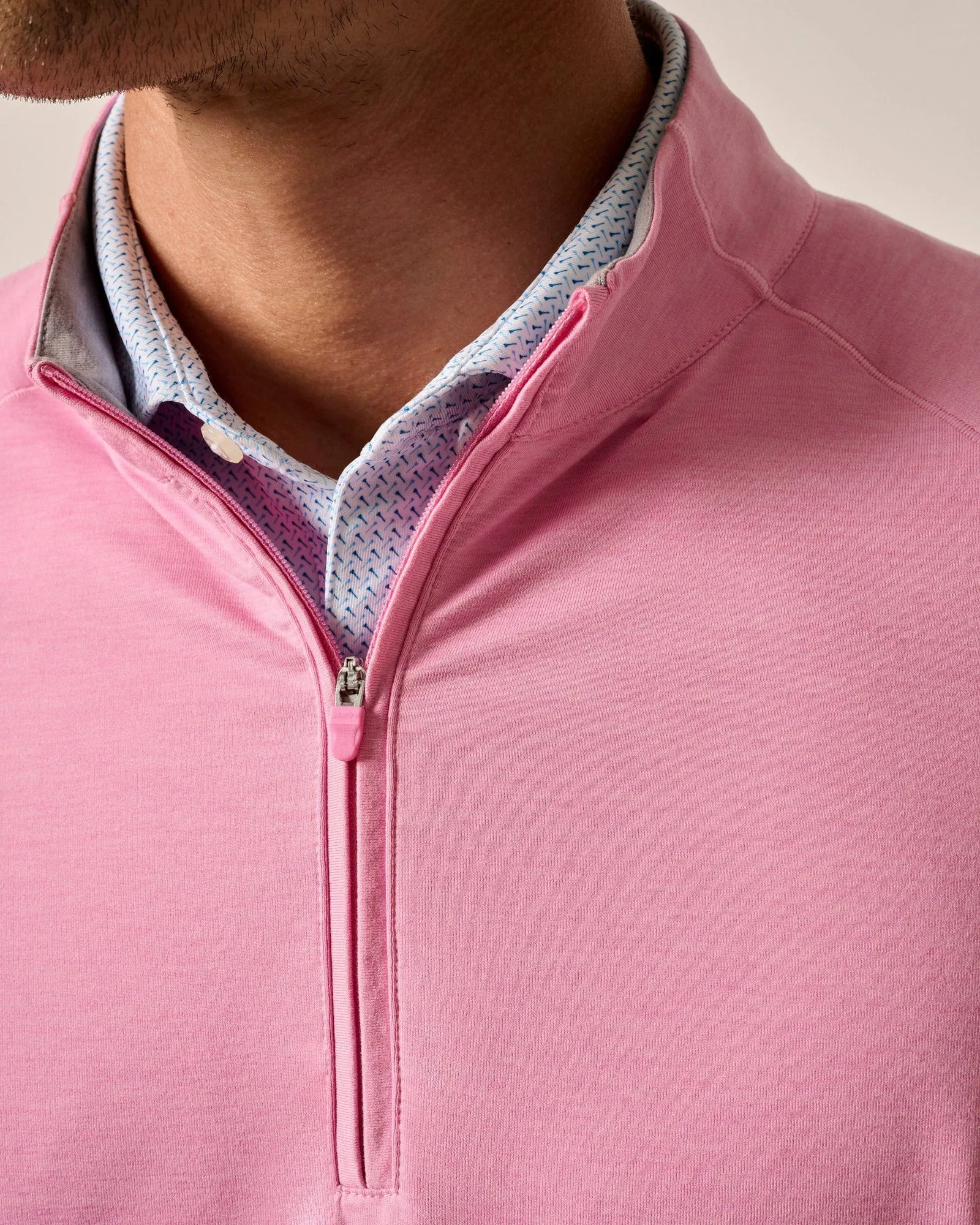 Johnnie-O Freeborne Performance 1/4 Zip Pullover Sweater - Porto Pink