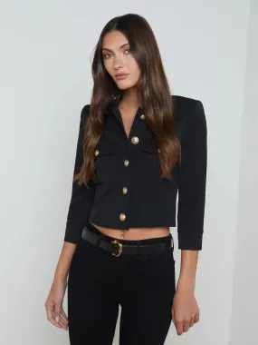 Kumi Cropped Jacket Black - L'AGENCE