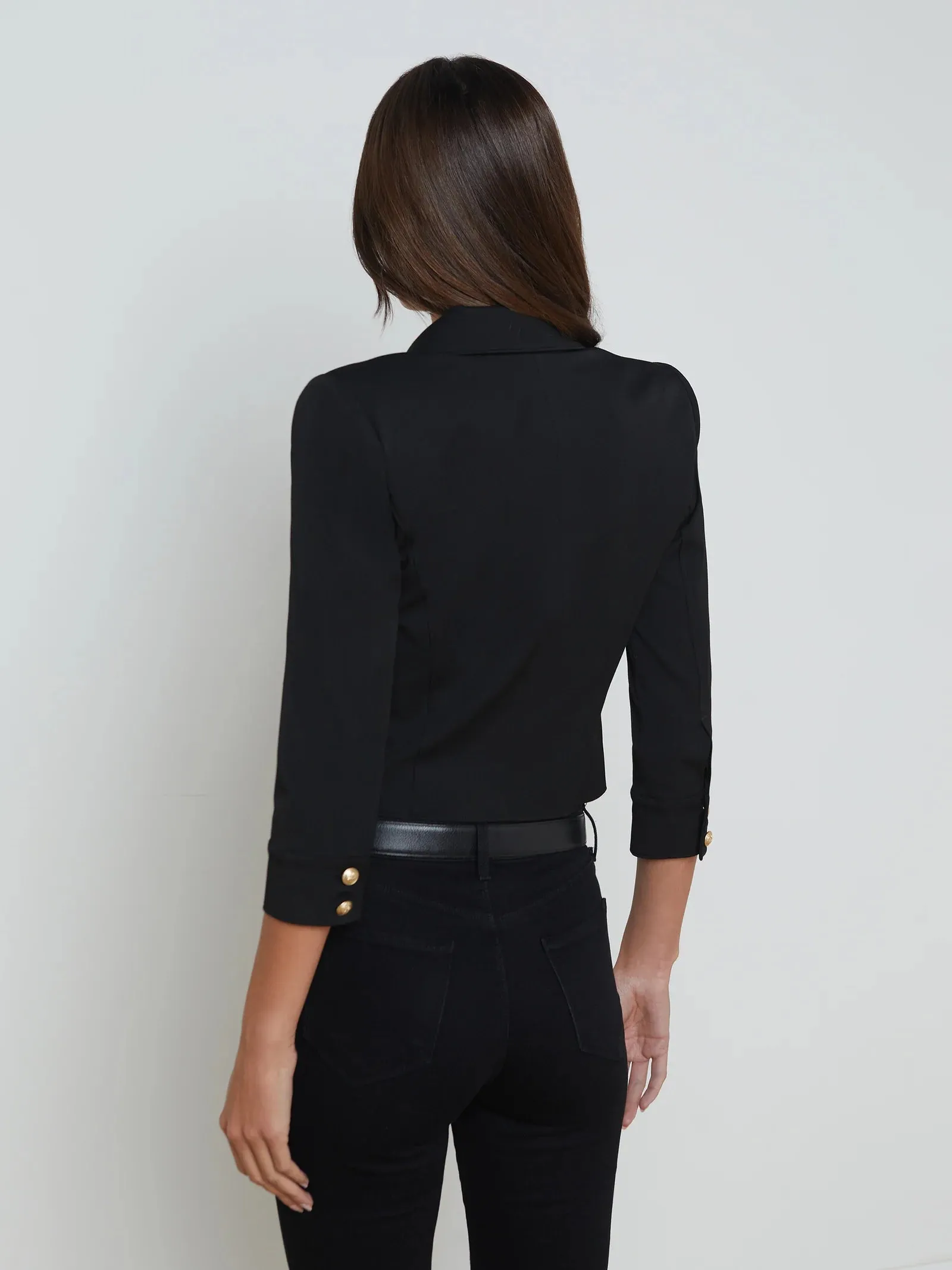 Kumi Cropped Jacket Black - L'AGENCE