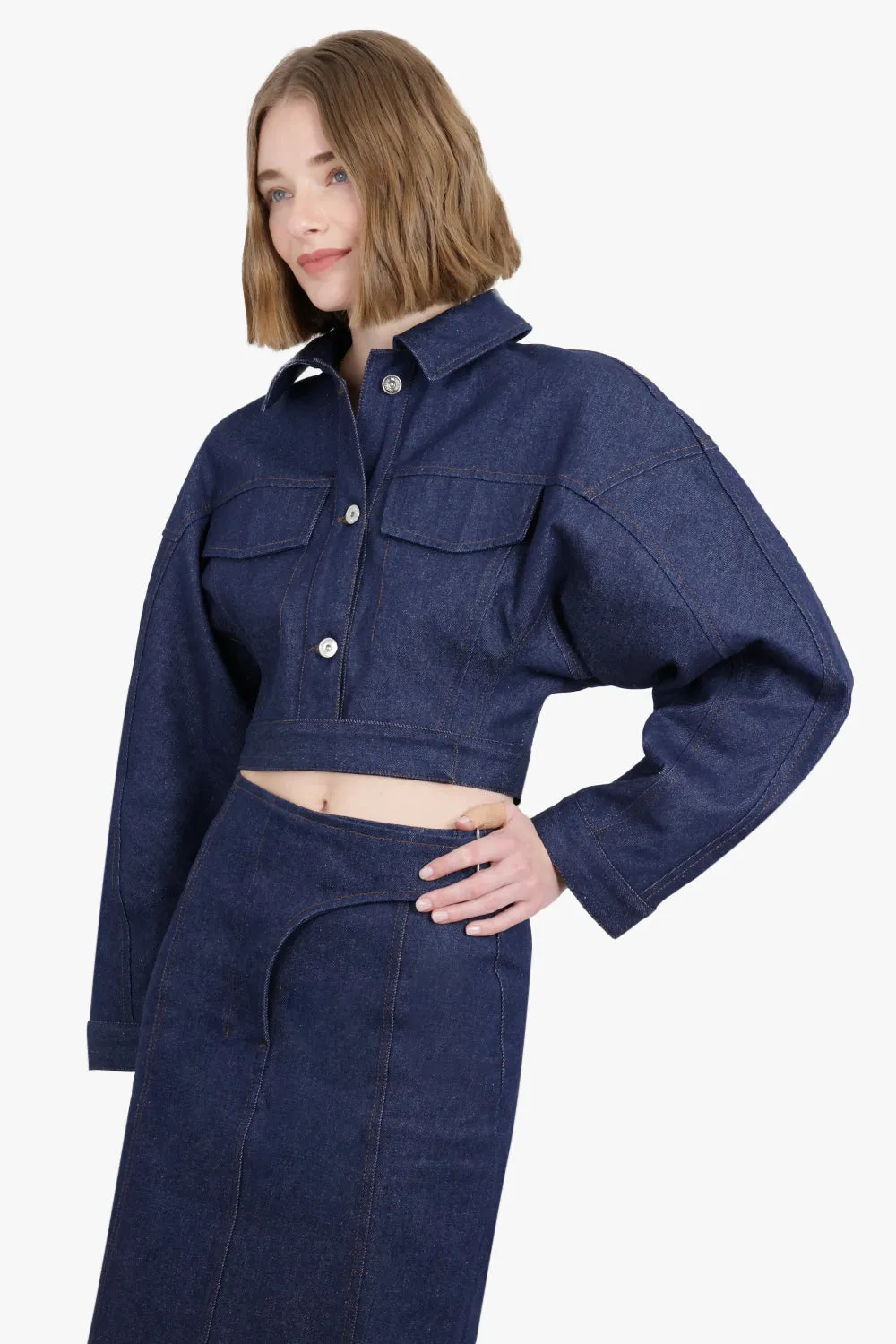 La Veste De-Nimes Obra | Navy/Brown