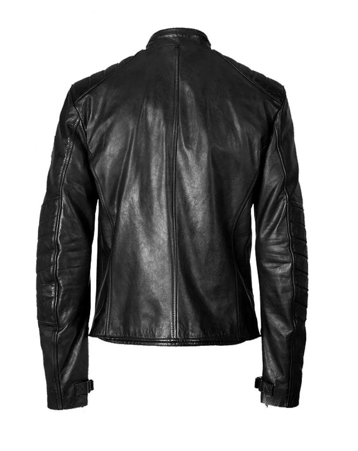Leather Jackets Hub Mens Genuine Cowhide Leather Jacket (Black, Fencing Jacket) - 1501036