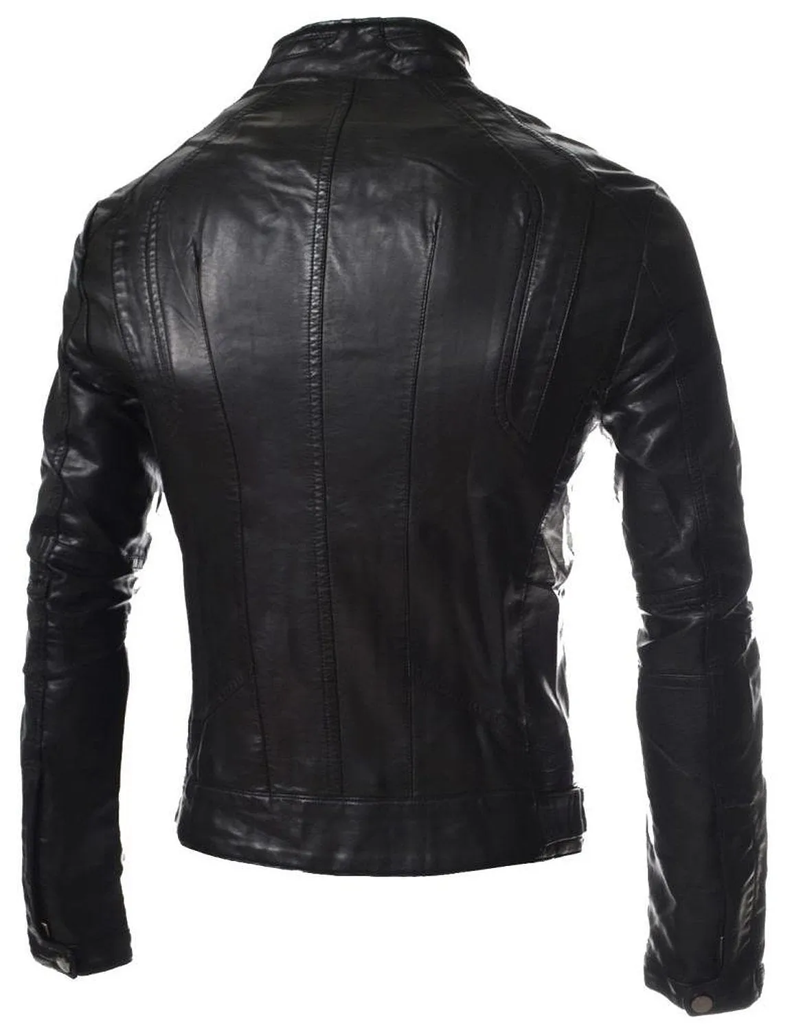 Leather Jackets Hub Mens Genuine Cowhide Leather Jacket (Black, Fencing Jacket) - 1501630