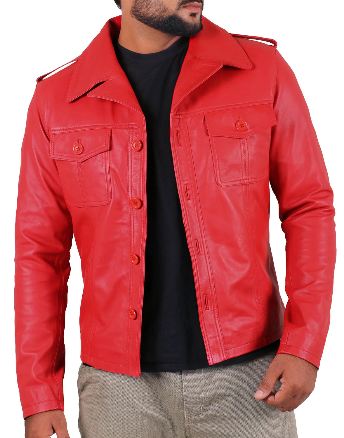 Leather Jackets Hub Mens Genuine Lambskin Leather Coat (Black, Regal Jacket) - 1501108