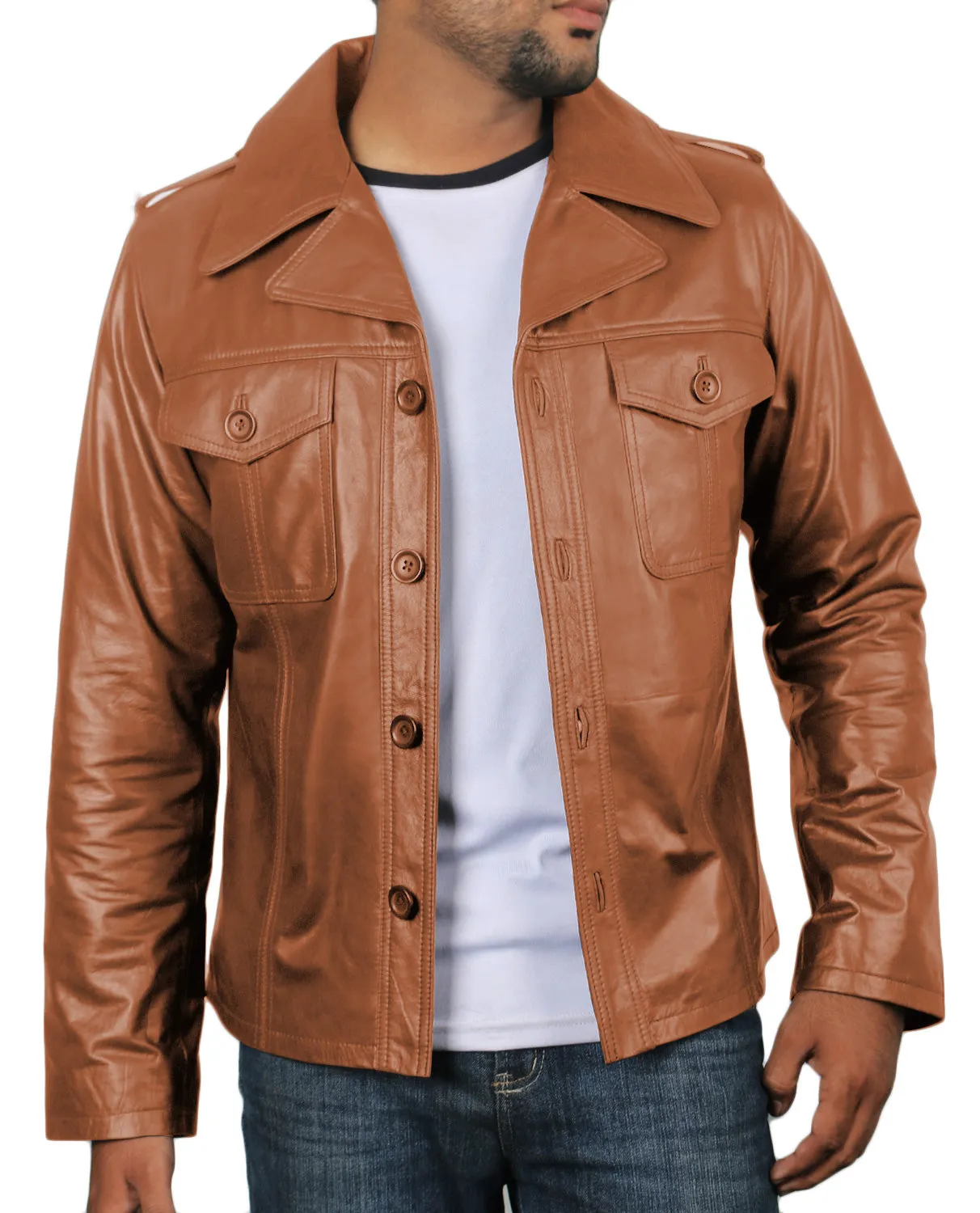 Leather Jackets Hub Mens Genuine Lambskin Leather Coat (Black, Regal Jacket) - 1501108