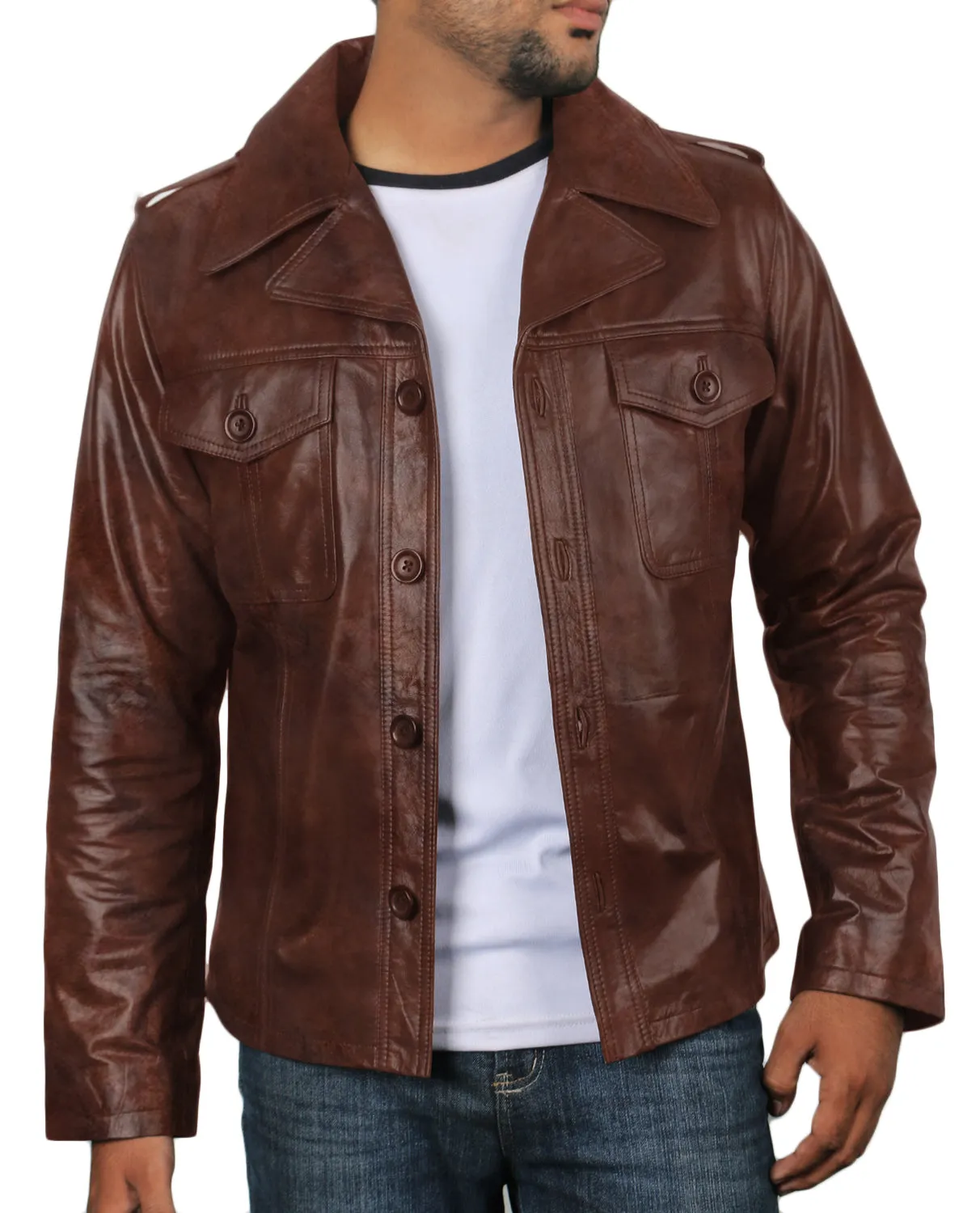 Leather Jackets Hub Mens Genuine Lambskin Leather Coat (Black, Regal Jacket) - 1501108