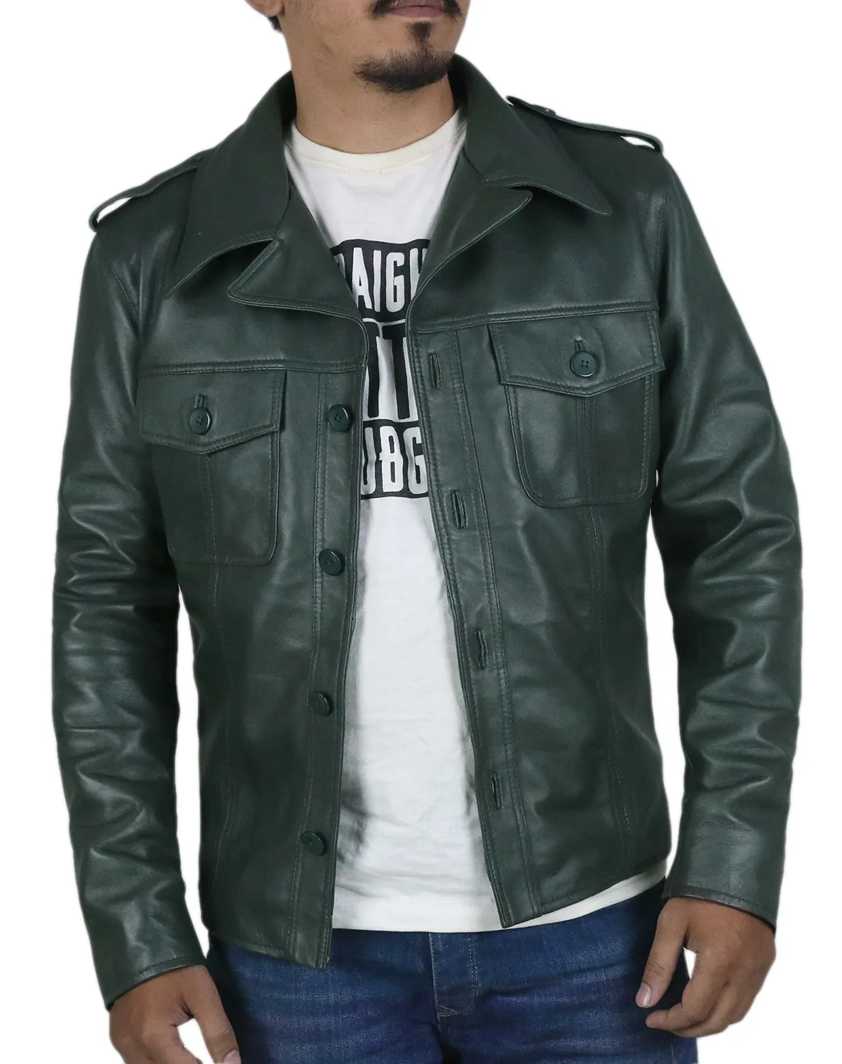 Leather Jackets Hub Mens Genuine Lambskin Leather Coat (Black, Regal Jacket) - 1501108